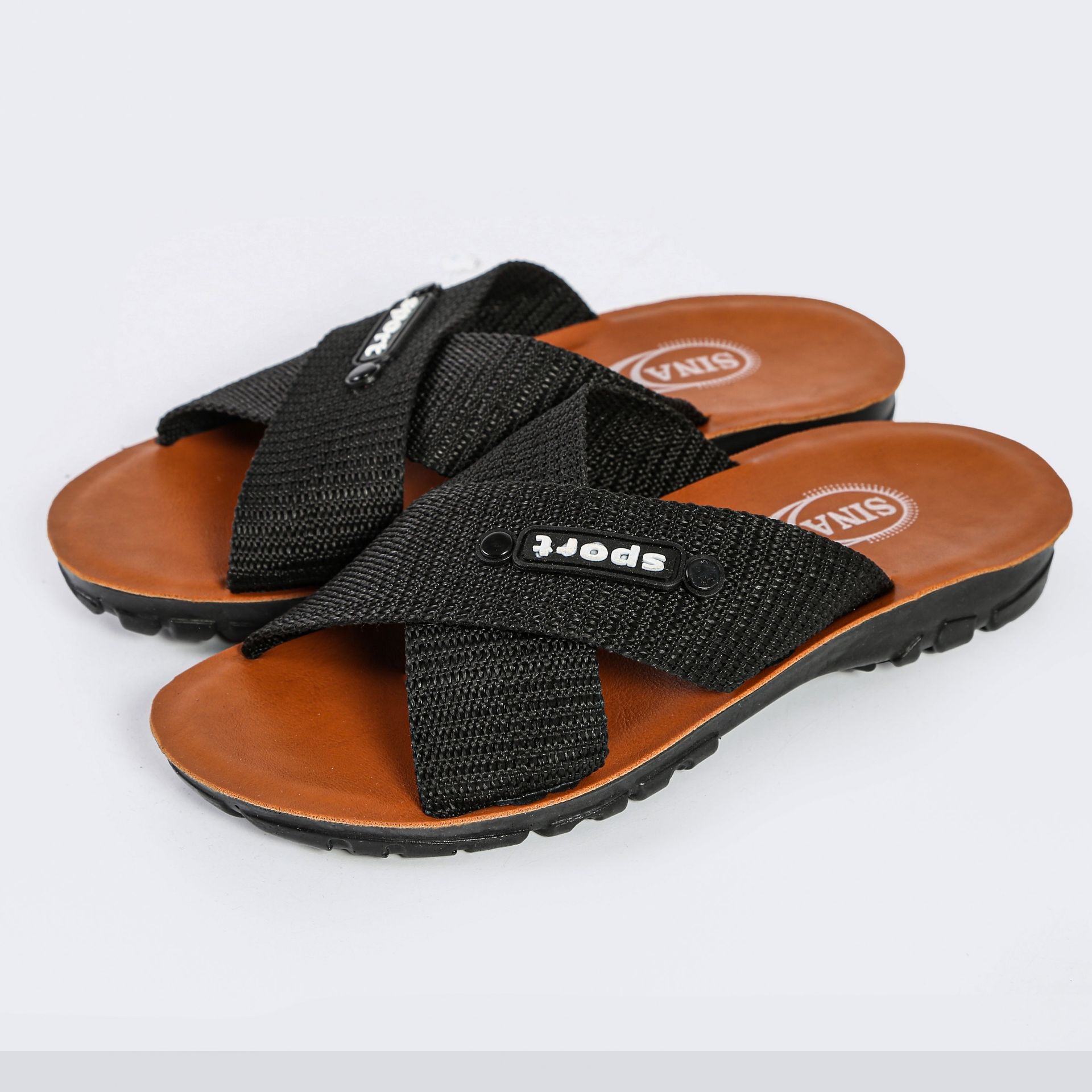 mens-sandals-pu-injection-high-quality (1) نمای نزدیک از جزئیات رویه با کیفیت صندل مردانه
