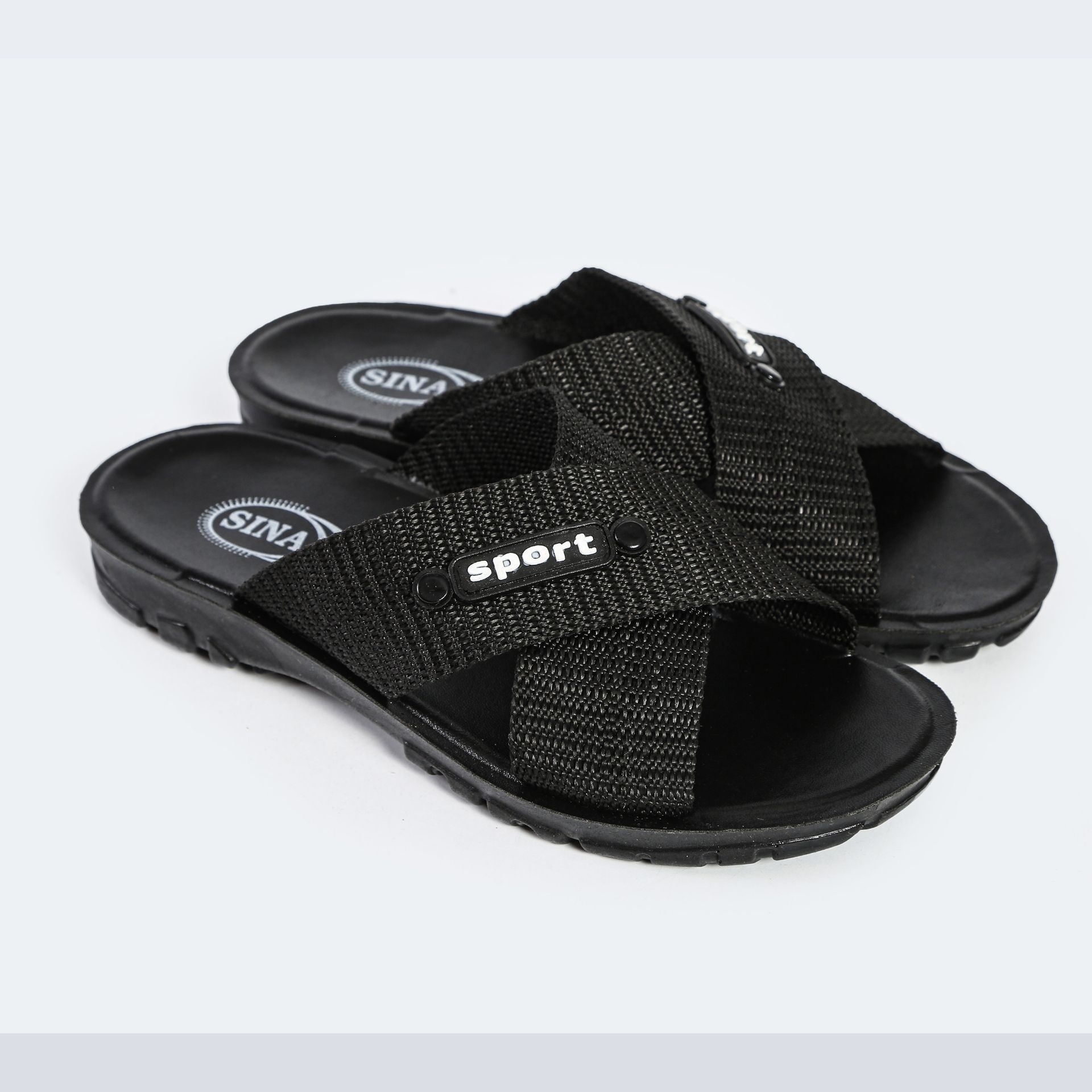 mens-sandals-pu-injection-high-quality (2) صندل مردانه مشکی با زیره تزریق مستقیم PU و رویه با کیفیت